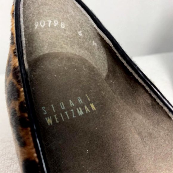 STUART WEITZMAN Leopard Pointy Toe Wedges - Picture 6 of 8